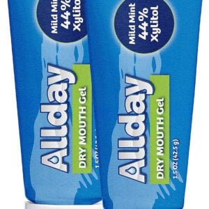 Allday Dry Mouth Gel - Maximum Strength Xylitol, Fast Acting, Non-Acidic (2 Tubes Inside One Box)